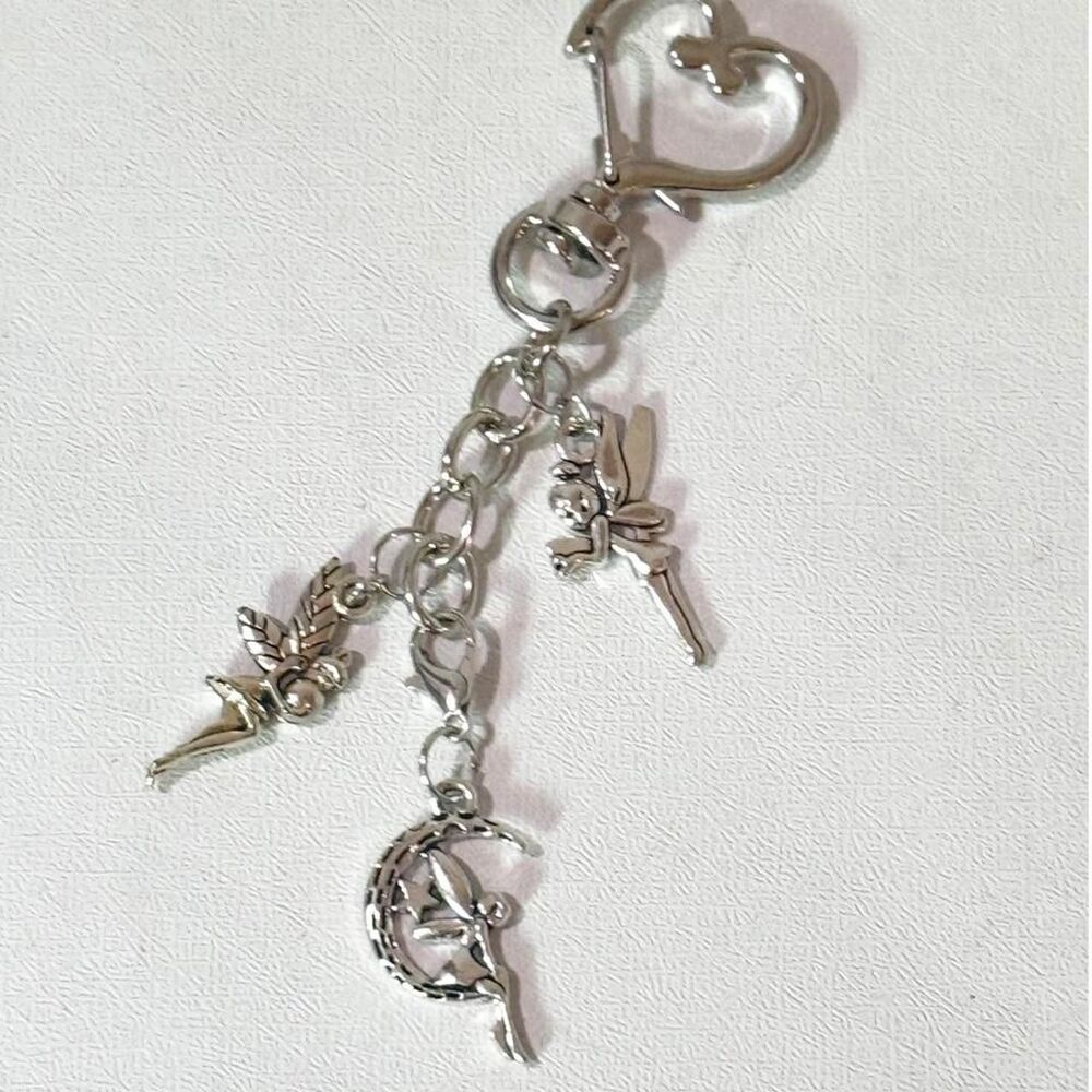 Women's Silver tone fairy keychain/bag charm
